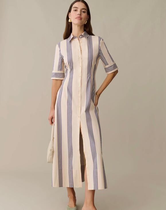o.p.t Dresses & Skirts - New O.P.T Tallis stripe blue cream cotton maxi dress $222 sz 0